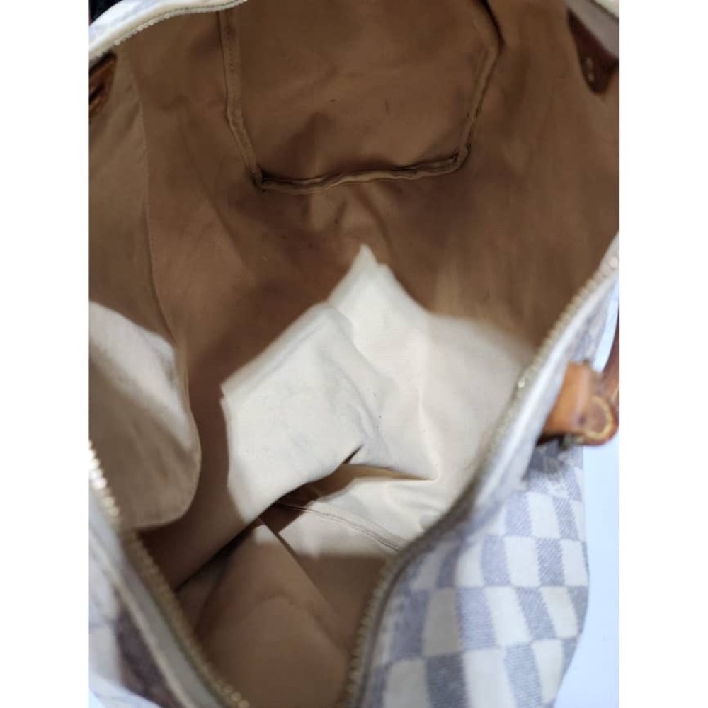 SOLD***Authentic LOUIS VUITTON Damier Azur Speedy 35 Hand Bag Brown/Cream - Picture 12 of 16